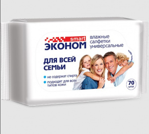 Салфетки влажные 70 шт универсальные Смарт 
