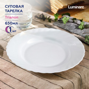 Тарелка суповая 22,5 см ТРИАНОН 650 мл H4123 Luminarc АКЦИЯ///