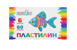 Пластилин 6 цв 60 гр, в картонном выдвижном пенале ClipStudio