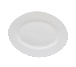 Блюдо овальное 35*27,5 см Lavenir HoReCa "Wave light", 14"  стеклокерамика
