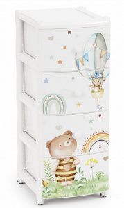 Комод 4 секции "Мишутки" 395х500х980 мм