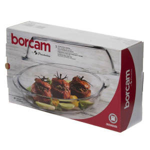 Посуда для СВЧ BORCAM овальная 1,9 л + крышка 2,25 л (утятница) 33,5*19 в кор.