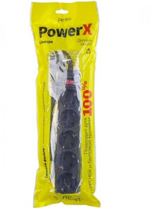 Сетевой фильтр 5 гнезд 1,8 м Perfeo PowerX 2200Вт чёрный PF_А4714