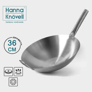 Сковорода WOK 6 л  d=36 см Hanna Knövell Chief нержавеющая сталь, с ручкой
