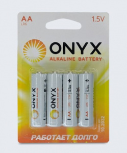 Набор батареек 4 шт, алкалиновые АА LR 6 ONYX на блистере