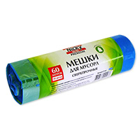 Мешки для мусора 60 л 10 шт в рулоне HDPE 18 мкм с ручками Nicky Home Premium