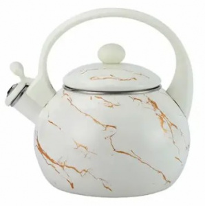 Чайник 2,5 л эмаль ZEIDAN White marble со свистком