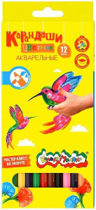 Набор акварельных карандашей Каляка-Маляка 12 цв. шестигран. корп. дерев. карт. уп. супермягкий гриф