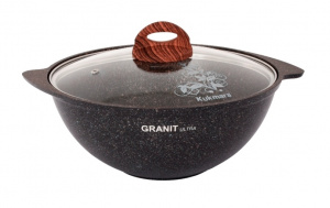 Казан для плова 4,5 л АП «Granit Ultra» со стекл/кр