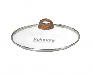 Крышка стеклянная d=28 см с бакелитовой ручкой KUKMARA