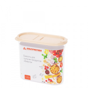 Емкость для сыпучих продуктов "Фиеста" 1,65 л с клапаном белый (М8783,М7998,М8780)