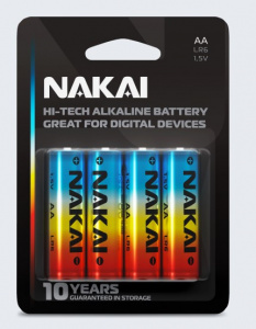 Набор батареек 4 шт, алкалиновые АА LR 6 NAKAI Hi-Tech