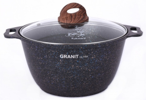 Кастрюля 4 л АП "Granit ultra" (Blue) со стекл крышкой