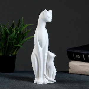 Фигурка Кошка с котенком 21×7×7 см гипс