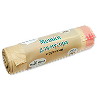 Мешки для мусора 35 л 15 шт 14 мкм с ручками Magic Home HDPE 