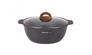 Кастрюля - жаровня 5 л АП «Granit Ultra» со стекл/кр