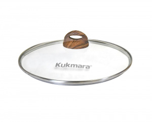 Крышка стеклянная d=24 см с бакелитовой ручкой KUKMARA