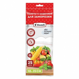 Пакеты для заморозки 25 шт 18*25 см Komfi