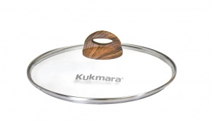 Крышка стеклянная d=22 см с бакелитовой ручкой KUKMARA