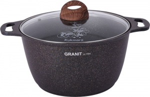 Кастрюля 6 л "Granit ultra" (Blue) со стекл крышкой
