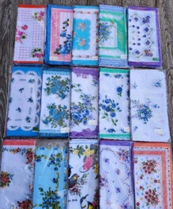 Платок носовой женский 30*30 см Цветы МИКС