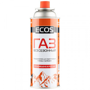 Газ для портативных приборов ECOS (цанговый, всесезонный, 400мл.)
