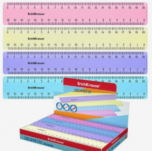 Линейка 20 см двухсторонняя шкала ErichKrause Pastel МИКС