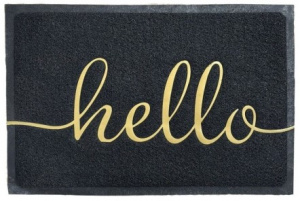 Коврик 40*60 придверный пористый  Comforte Hello черный, коричн, серый АКЦИЯ ///