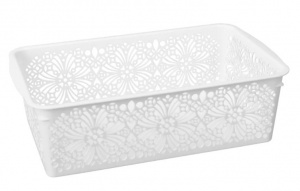 Корзинка универсальная 10 л Floral 380*250*125 мм (Белый)
