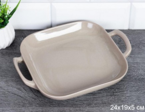Блюдо 24*19*5 см с ручками прямоугольное 