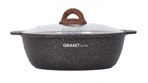 Кастрюля - жаровня 3 л АП «Granit Ultra» со стекл/кр