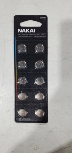 Батарейка часовая G10 (389 LR1130 LR54) NAKAI на блистере, ЦЕНА за 1 шт