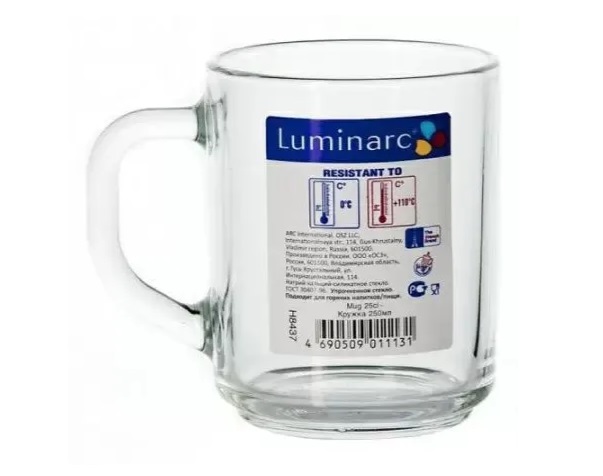 Кружка 250 мл прозрачная Luminarc