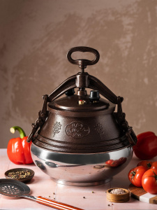 Казан - скороварка 8 л Афганский, с ручками, двухцветный М (в кор) H101