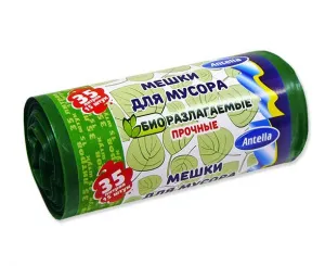 Мешки для мусора 35 л 15 шт bio-LDPE 22 мкм биоразлагаемые