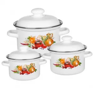 Набор кастрюль 6 пр "Итальянская кухня" (цил: 2л, 3л, 4,5л), (С-007АП2/4) АКЦИЯ ///