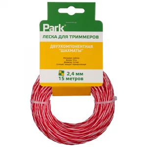 Леска для триммеров 15 м нейлон Park 2,4 мм "Шахматы" двухкомпонентная (Квадрат перекрученный)