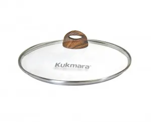Крышка стеклянная d=26 см с бакелитовой ручкой KUKMARA