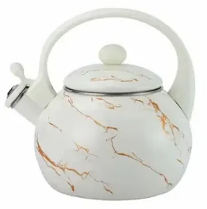 Чайник 2,5 л эмаль ZEIDAN White marble со свистком