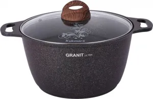 Кастрюля 6 л "Granit ultra" (Blue) со стекл крышкой