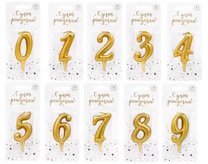 Свеча тортовая "Цифра" 12 см золото
