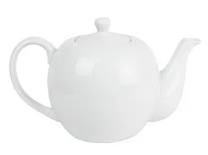Чайник заварочный 1100 мл, D=23см, L=13см, H=14см, фарфор, белье АКЦИЯ ///