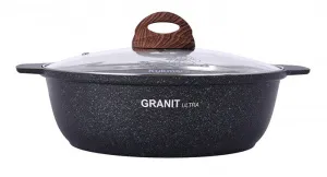 Кастрюля - жаровня 3 л АП «Granit Ultra» (Blue) со стекл/кр