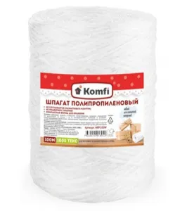 Шпагат п/п 100 м 1000 текс, белый, Komfi