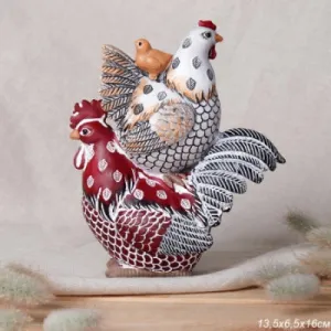 Статуэтка Курица и Петух 13,5х6,5х16 см 210901-B