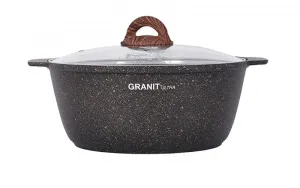 Кастрюля - жаровня 4 л АП «Granit Ultra» со стекл/кр