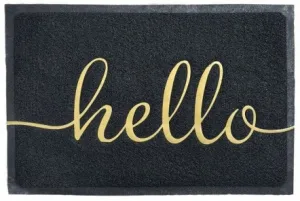Коврик 40*60 придверный пористый  Comforte Hello черный, коричн, серый АКЦИЯ ///