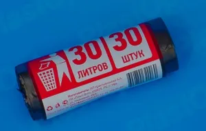 Мешки для мусора 30 л 30 шт в рулоне черные 