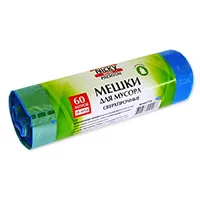 Мешки для мусора 60 л 10 шт в рулоне HDPE 18 мкм с ручками Nicky Home Premium