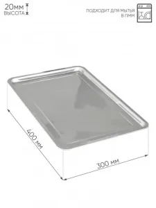 Поднос метал. прямоугольный 40*30*2 см  AST-002-ПВ-40 "Астелл"